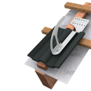 ABS DH05-R Edelstahl-Dachhaken Rot (RAL 3009) oben...
